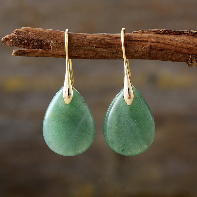 Natural Crystal Waterdrop Earrings
