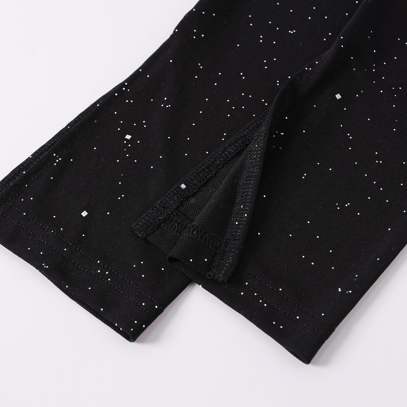 Backless High Split Mesh Maxi Dress – Black