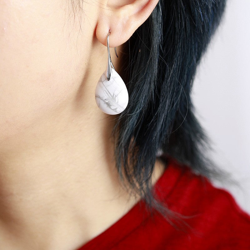 Natural Crystal Waterdrop Earrings