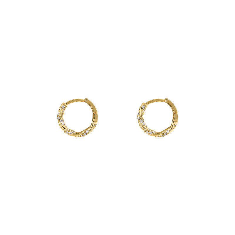 Ring Zircon Earrings – Geometric Gold & Silver Earrings