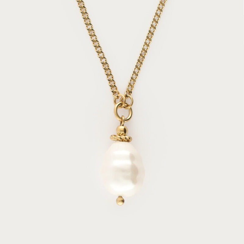 Pearl & Ring Pendant Necklace