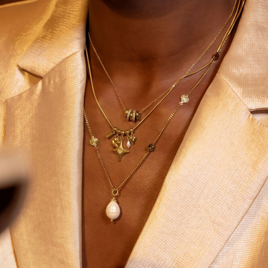 Pearl & Ring Pendant Necklace