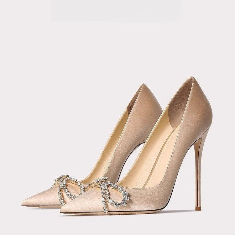 Bow Stiletto Heels – Elegant Pointed High Heels