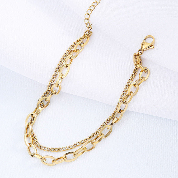 Double-Layer Titanium Steel Bracelet