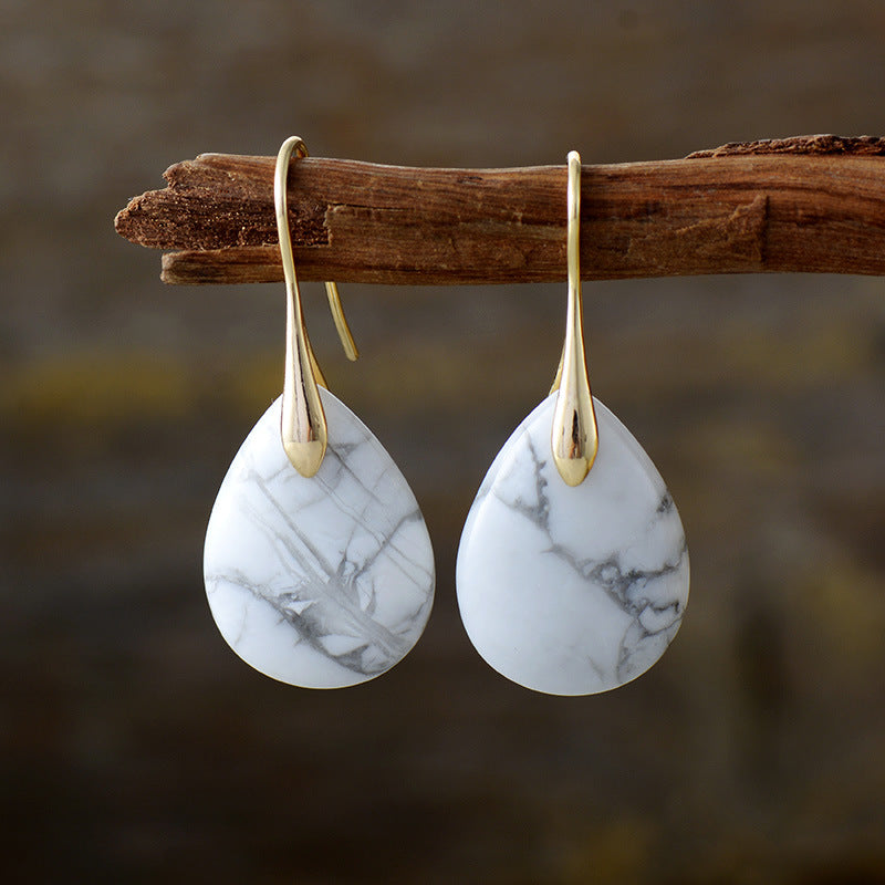 Natural Crystal Waterdrop Earrings