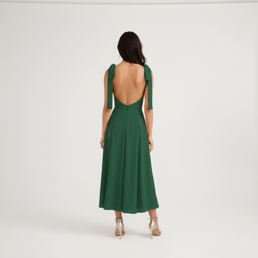 Back view - Emerald Green Dress