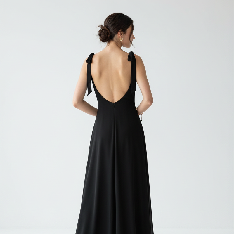 Back view of chiffon dress - square