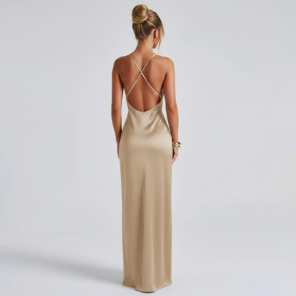 Back view of slip dress