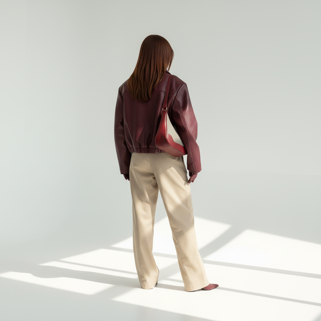 Back view - Retro Leather Jacket