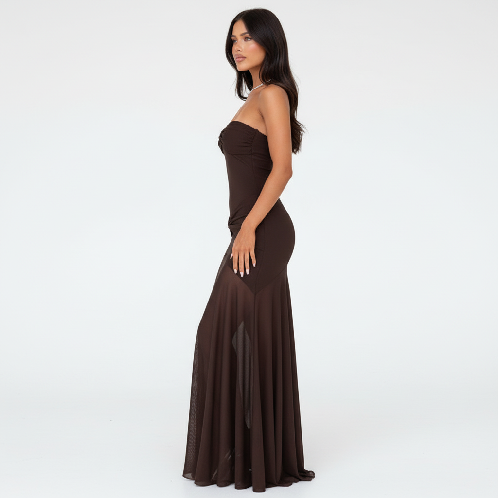 Brown dress side view