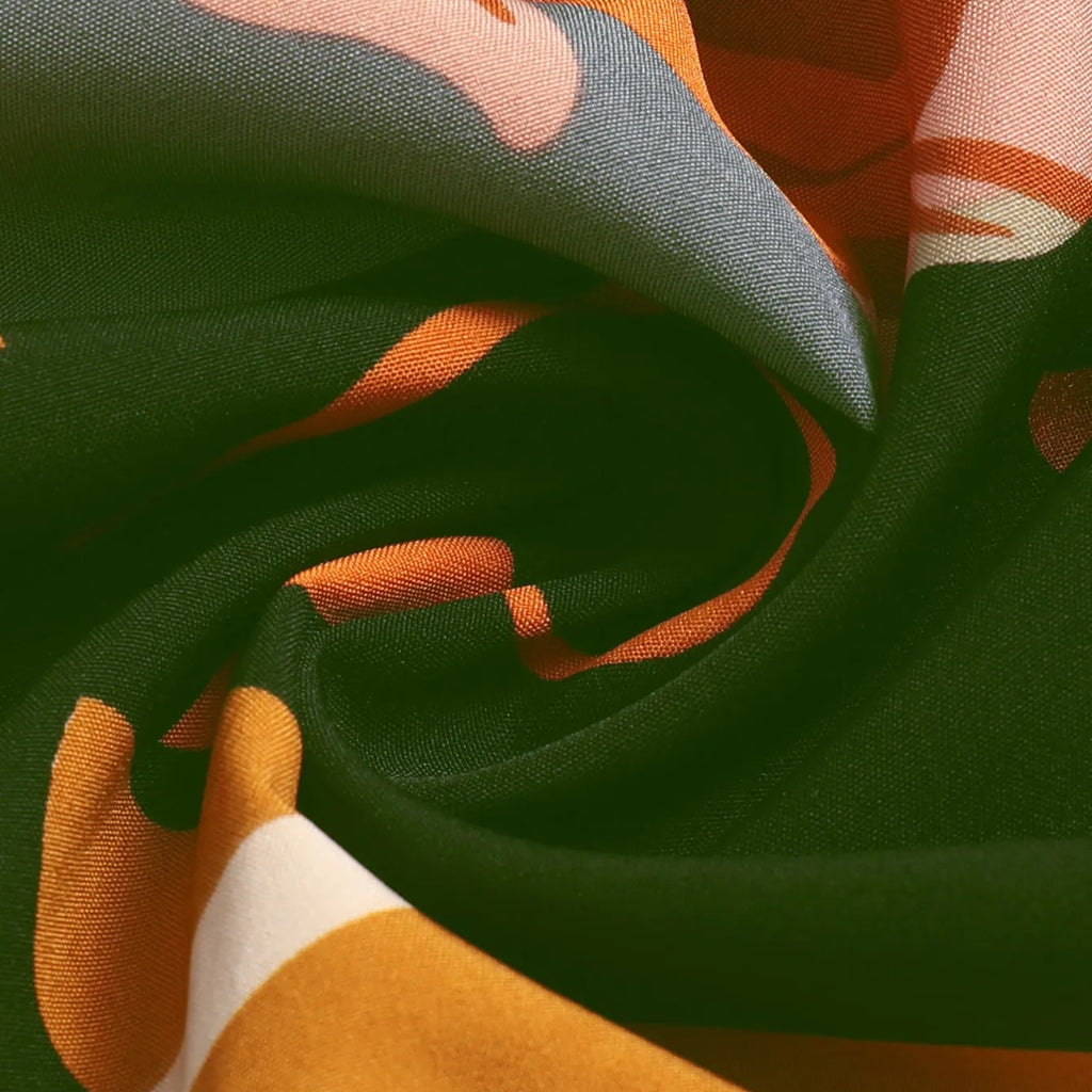 Floral Print Mid-Length A-Line Skirt - Green Floral