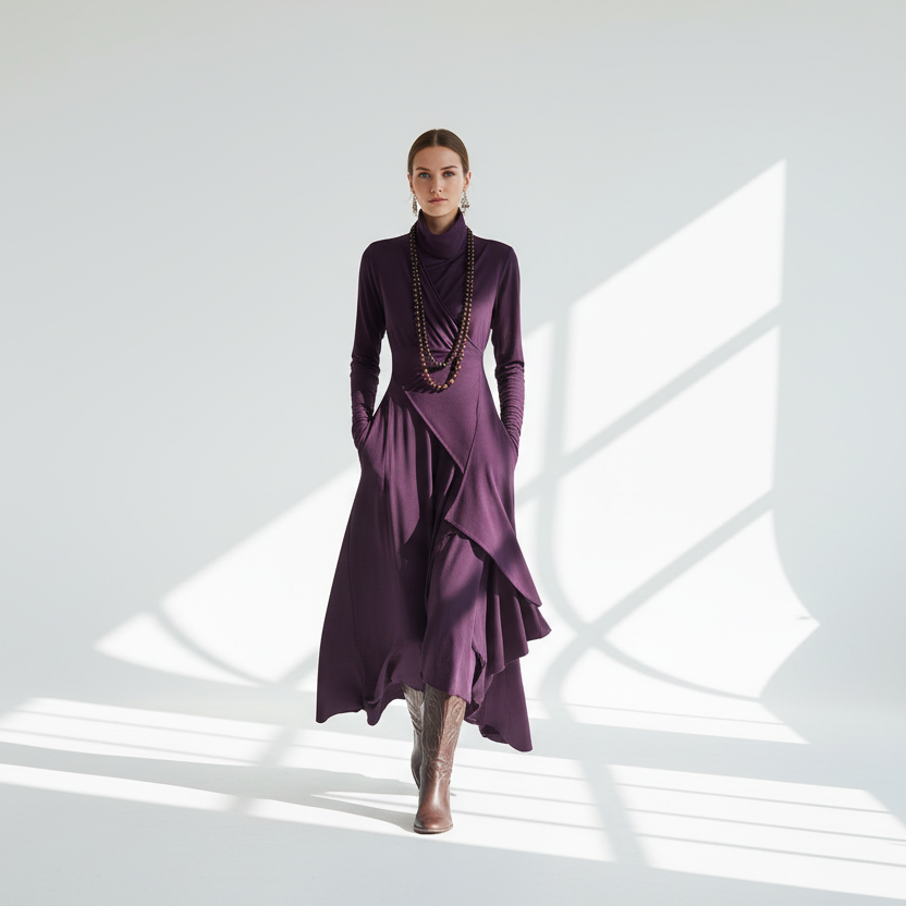 Cross Neck Knitted Maxi Dress in White Studio