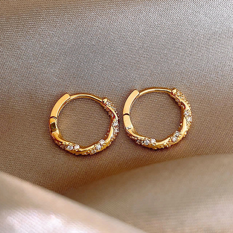 Ring Zircon Earrings – Geometric Gold & Silver Earrings