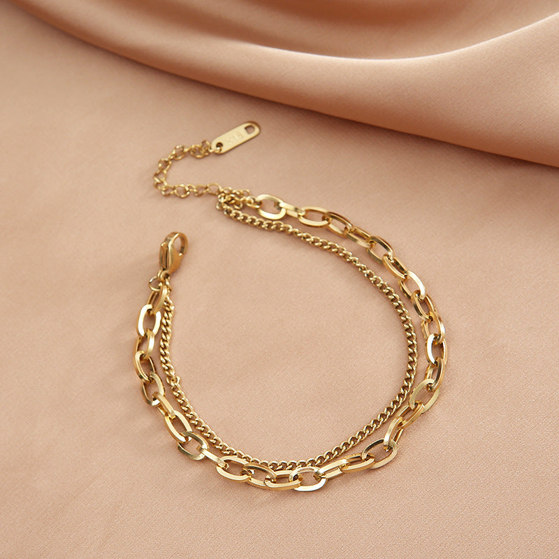 Double-Layer Titanium Steel Bracelet