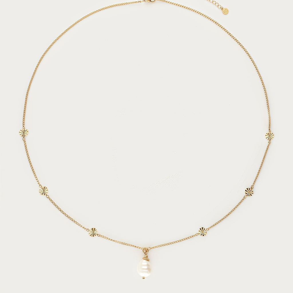 Pearl & Ring Pendant Necklace