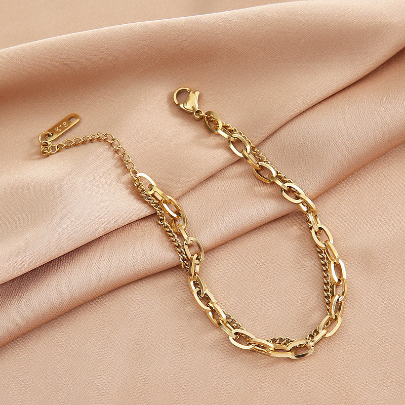 Double-Layer Titanium Steel Bracelet