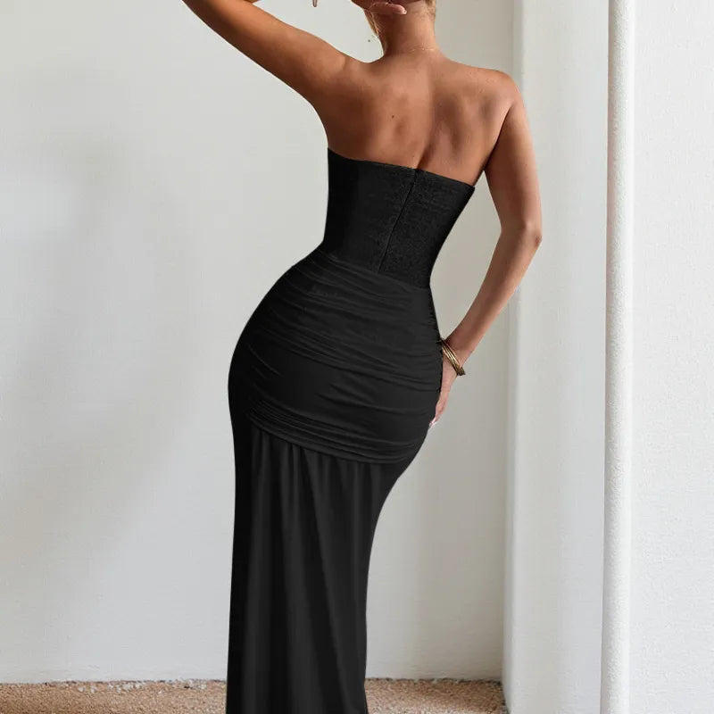 Strapless Slim-Fit Evening Dress - Black