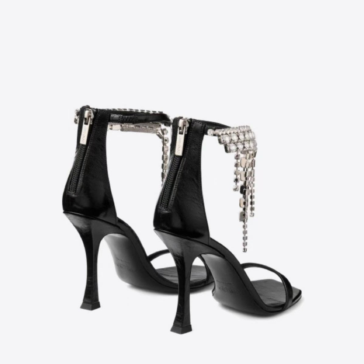 French-Style Rhinestone Open-Toe Stiletto Heels