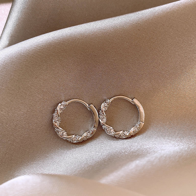 Ring Zircon Earrings – Geometric Gold & Silver Earrings