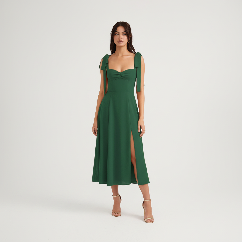 Front view - Emerald Green Dress