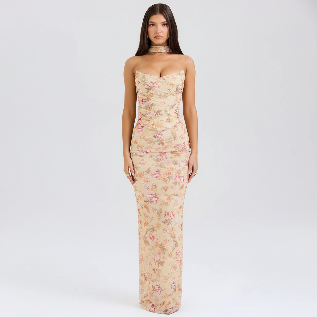 Front view - Floral dress on model