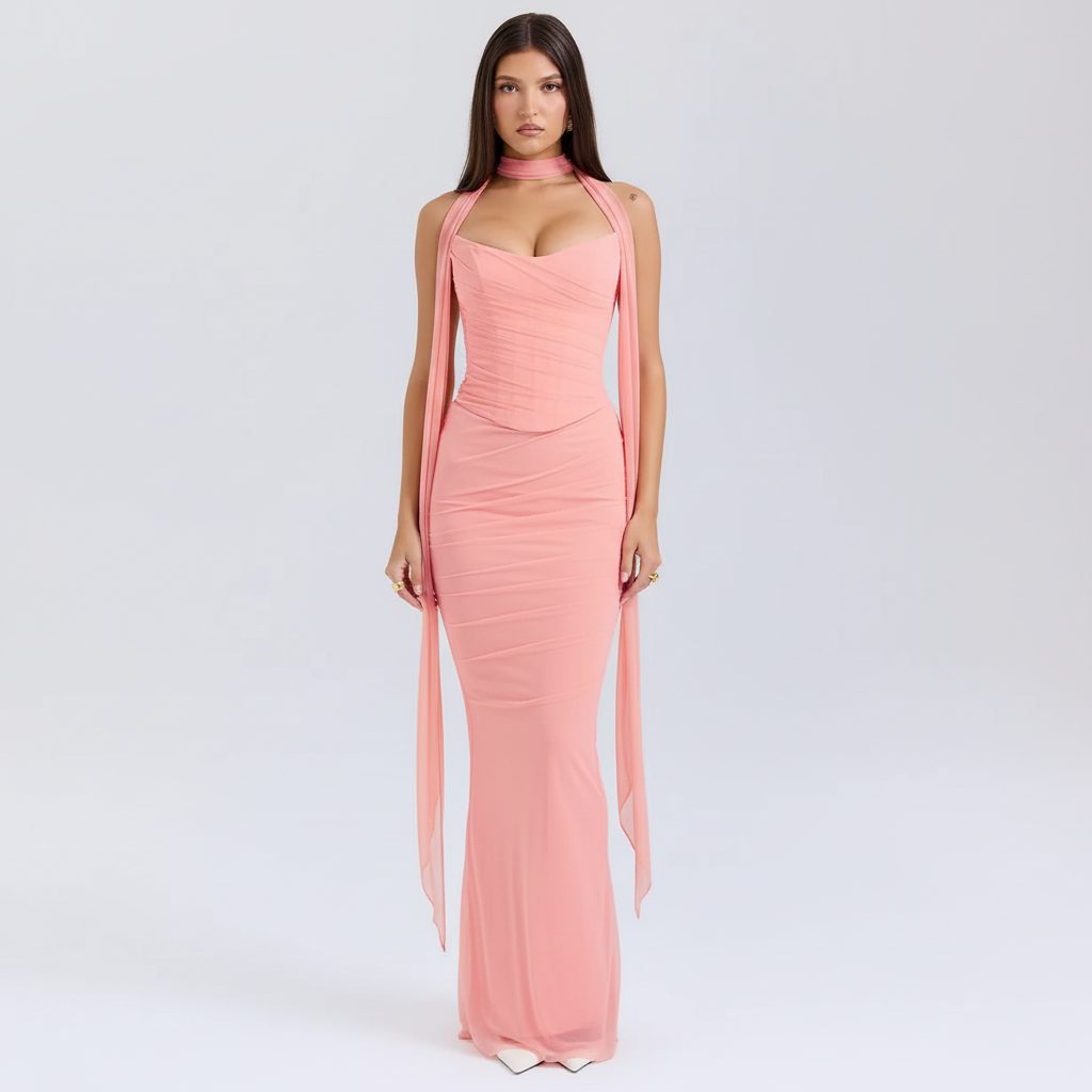 Front view - Pink dress on model