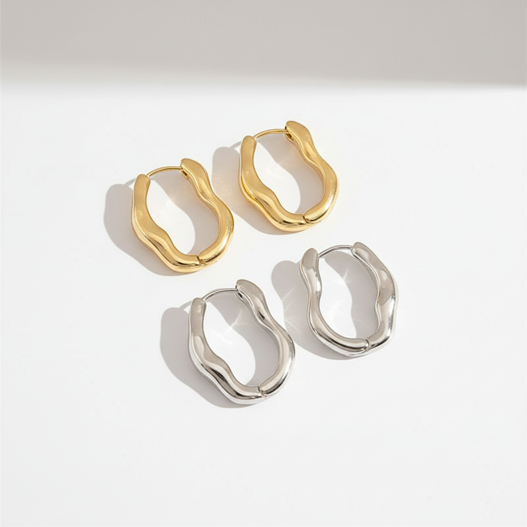 Irregular Geometric Earrings - Sideways