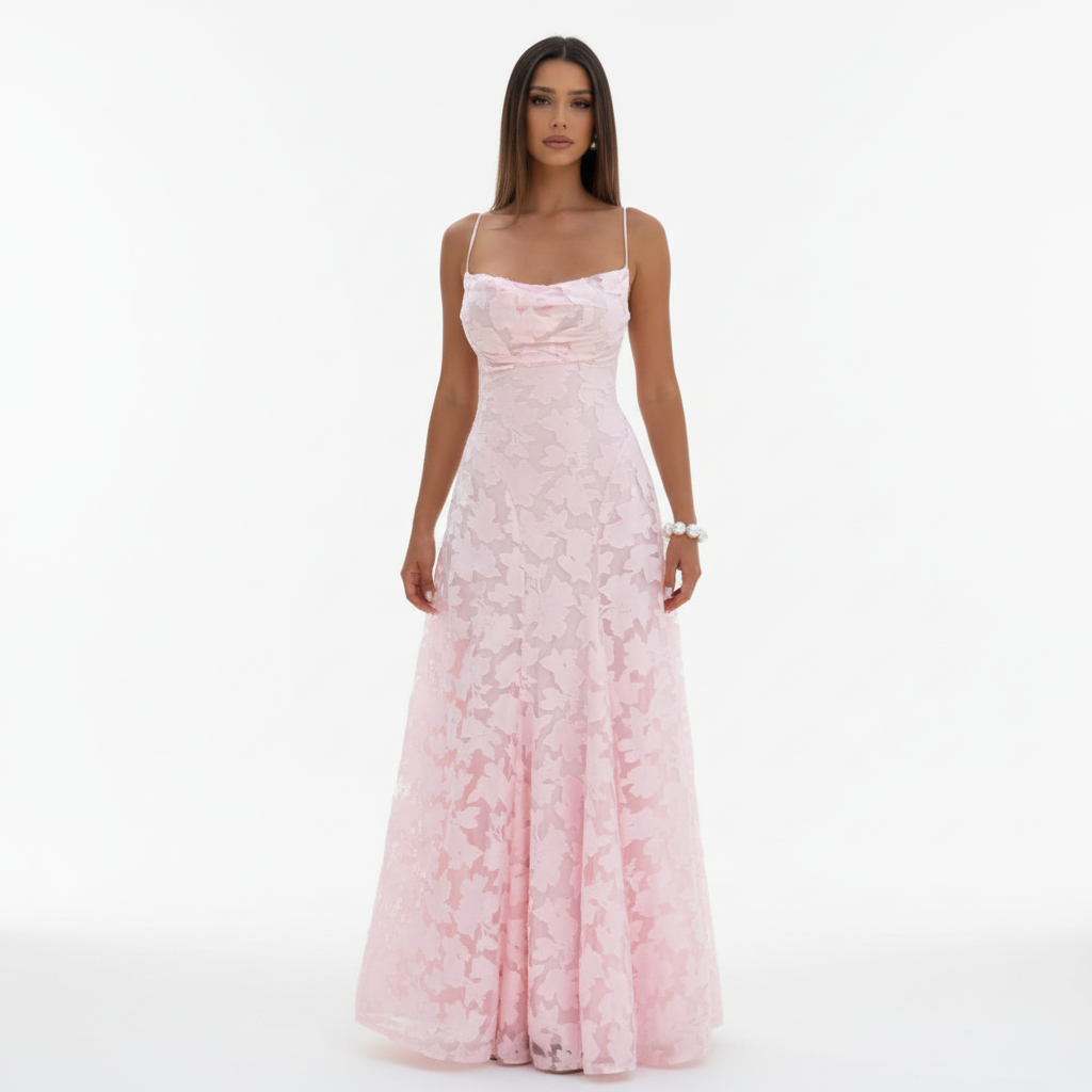 Pink Halter Dress Front