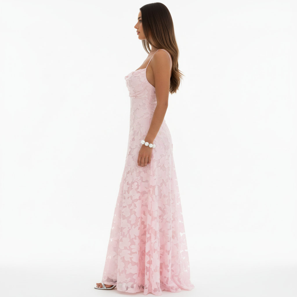 Pink Halter Dress Side