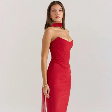 Red dress side view - square