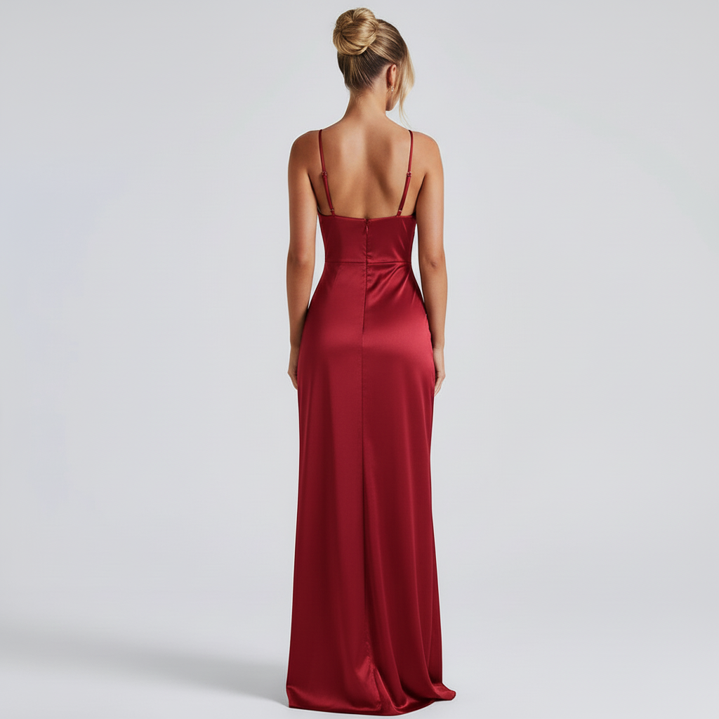 Red Slip Dress - Back Square