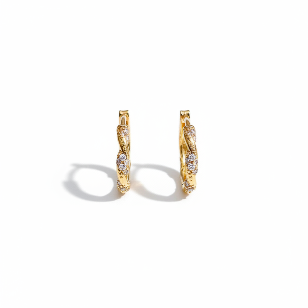Ring Zircon Earrings - White Studio