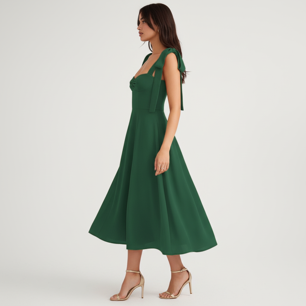 Side view - Emerald Green Dress