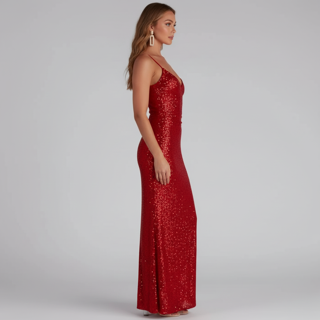 Side view - Sequined Dress