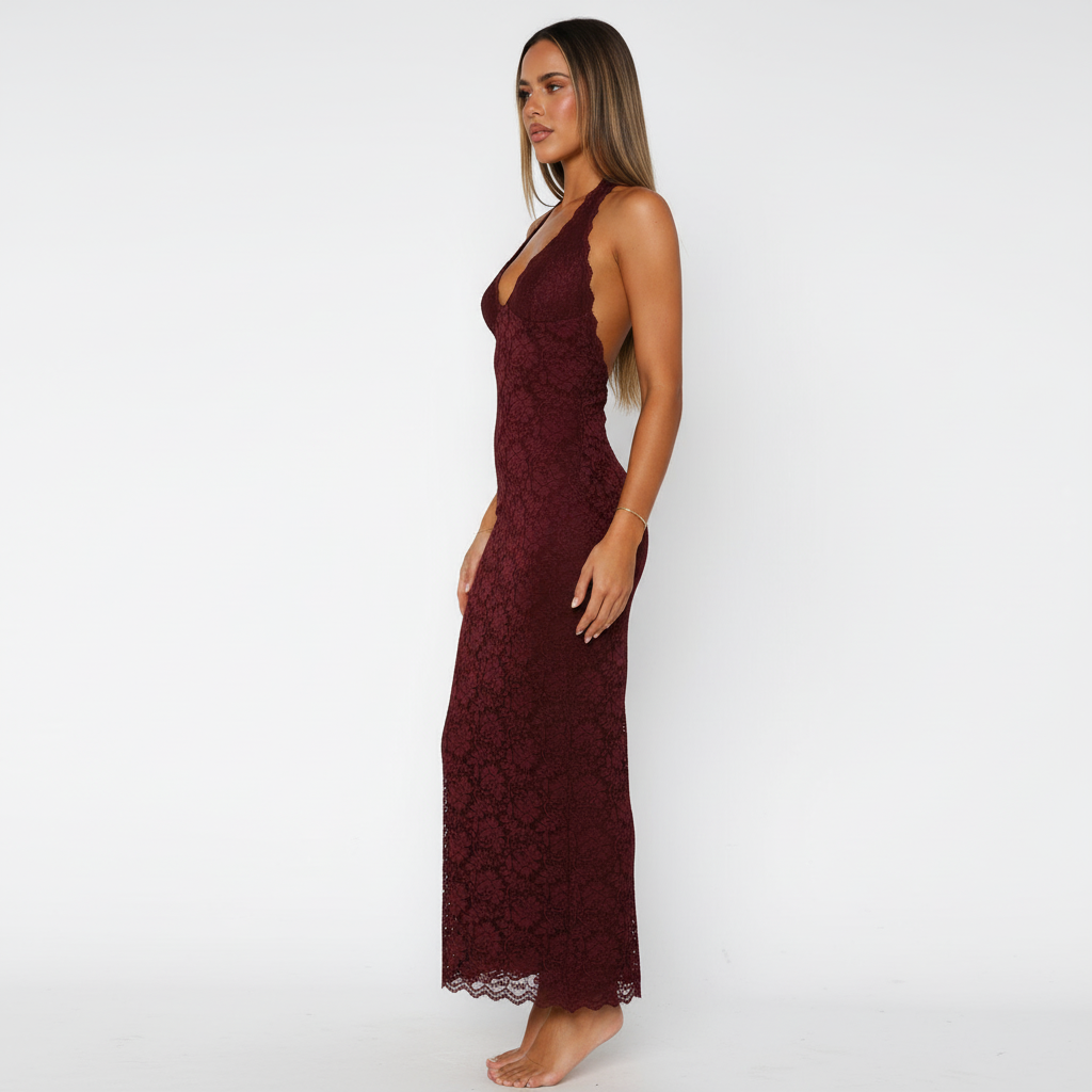 Side view - Slim Fit Long Dress