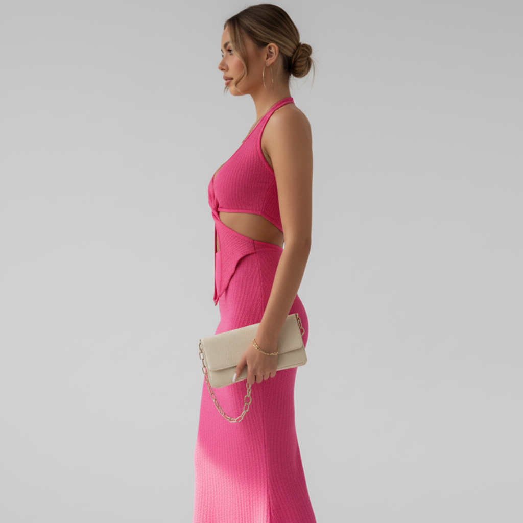 Side view - Summer Two-Piece Set Pink